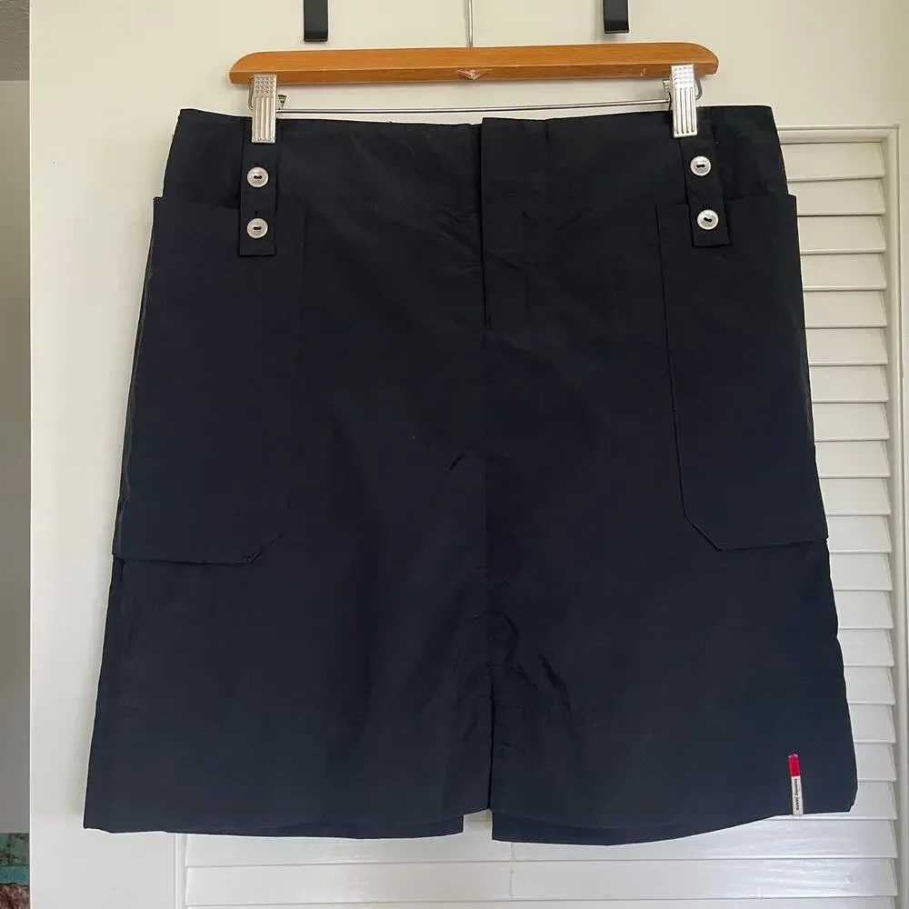 Vintage Y2K Tommy Jeans Black Utility Cargo Skirt 13 L Streetwear Off Duty Model